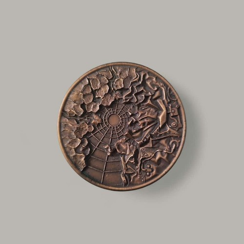 Medaglia bronzo arte augusto - medaglia,