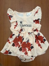 Vestitino Neonata Taglia 3-6 Mesi Colore Rosa Antico con Maniche Volant