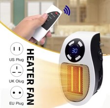 Stufa elettrica Heater caldo calore riscaldamento da parete presa spina aria LCD
