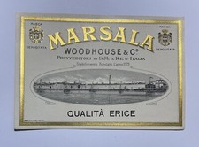 1930ca Marsala Woodhouse Qualità Erice etichetta originale d'epoca Sicilia vino