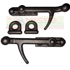 COPPIA GANCI LEGGERI MEDI DX E SX CHIUSURA SPONDA RIMORCHIO CARRELLO PERNO 