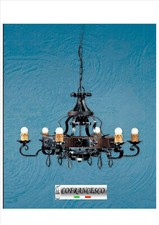 LAMPADARIO A RUOTA A 6 LUCI