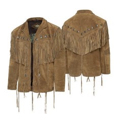 Giacca in pelle con frange
