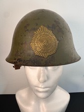 WWII Thai M30/32 Combat Helmet with Crest – Rare Siamese Issue