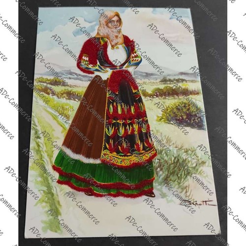Cartolina vestito con - cartolina, tessuto