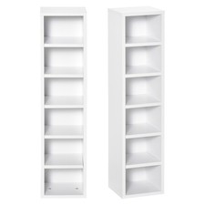 HOMCOM Set 2 Librerie Scaffale porta CD a 12 Ripiani in Legno Bianco