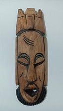 Maschera Africana In Legno Intagliato Tribale Etnica Africa Alta Cm33 Larga Cm11