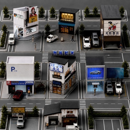 Diorama garage parcheggio - 1:64,