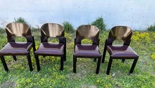 6 SEDIE POLTRONCINE LEGNO E PELLE S. COPPOLA ERA TOBIA SCARPA 50'S 60'S VINTAGE