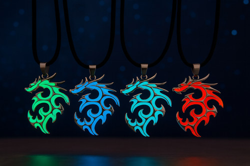 Collana con ciondolo drago - di,