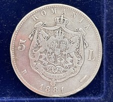 Moneta Argento 5 Lei Romania