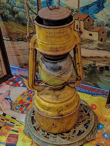Antica lampada olio con - lampada, a