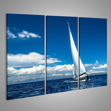 Quadro Su Tela Vela Con Vele Bianche in Mare Aperto Barche Di Lusso Quadri Stamp