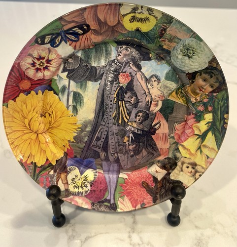 Piatto artistico decoupage