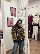 cardigan leopard chiusura a