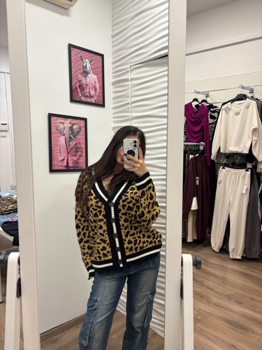 Cardigan leopard chiusura - cardigan, a