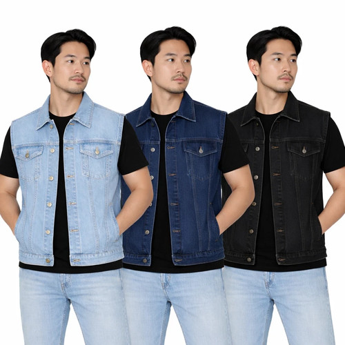 Gilet uomo denim - , cotone