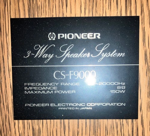 Pioneer f9000 way speaker - cs-f9000, 3-way