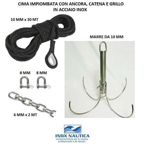 Kit ormeggio cima - nera, con