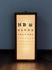 Tavola ottometrica insegna luminosa ottico vintage anni 60