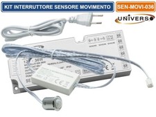 KIT INTERRUTTORE SENS. MOVIMENTO INFRAROSSI 12V 24V PASSAGGIO PIR PIU ALIM. 36W