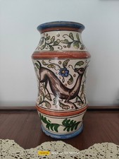 ALBARELLO CERAMICA PRIMI 900 MONTELUPO FIORENTINO DECORO ANIMALE SELVATICO