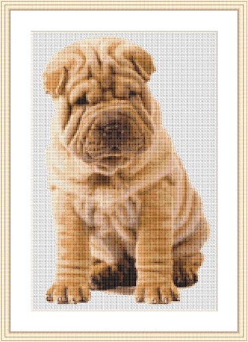 Kit punto croce cane sharpei - kit,
