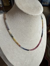 Collana Artigianale Per Donna Di Zaffiri Sfaccettati Ottima Qualità Idea Regalo