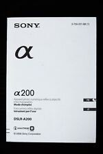 Manuale d'uso istruzione fotocamera digitale Sony Alpha  A200 ITA E FRA