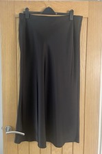 Gonna midi Zara in raso nero | Donna taglia XL