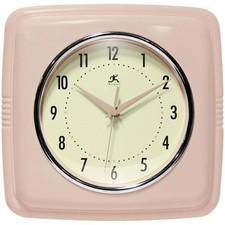 Orologio da parete Infinity Instruments antiticchettio retrò rosa blush movimento quarzo