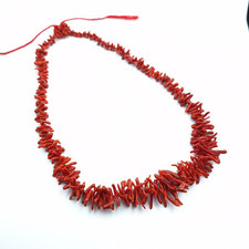 ANTICA collana  vero CORALLO ROSSO di Sardegna naturale Rametti Oro 83,5 Grammi 