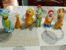  Blocco Di 6 Pupazzi In Gomma Vintage Anche Disney 