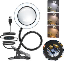 Lampada Con Lente D'Ingrandimento LED, 3X Lente Ingrandimento Con Luce, 3 Colore