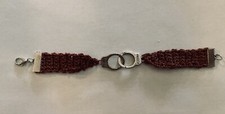 Handcrafted “Freedom” Handcuff Crocheted Bracelet 7”