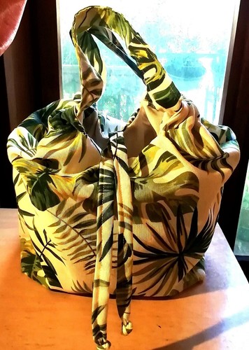 Borsa shopper fantasia foglie