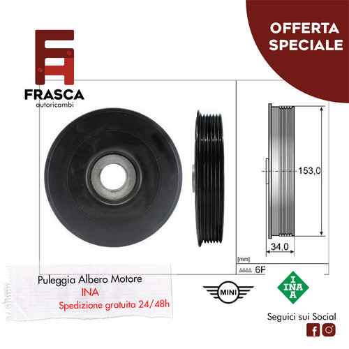 Puleggia albero motore - albero, ina