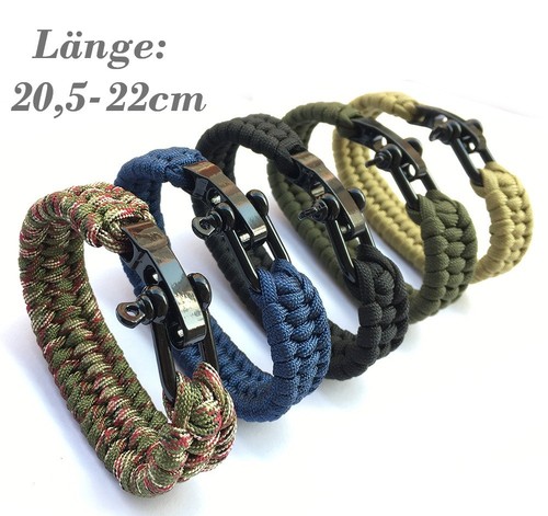 Bracciale survival paracord - in,