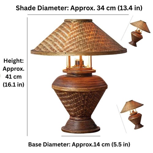 Lampada tavolo bambù fatta - tavolo,