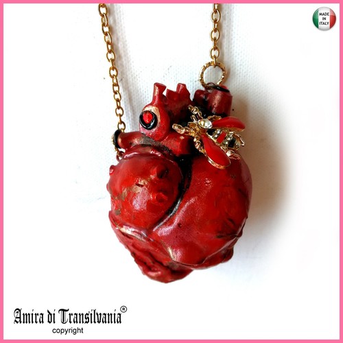 Pendaglio cuore rosso gioiello - pendaglio,
