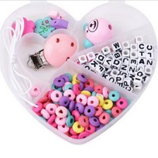 Ciuccio in legno fai da te perline bambino ciuccio clip in legno cinghia regalo doccia con scatola