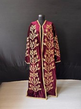 Caftano in tessuto velluto di seta con ricamo Sim Sirma - motivo ottomano tradizionale