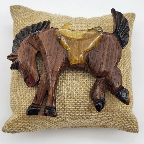 Spilla cavallo legno