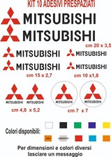 adesivi Mitsubishi  prespaziati  10 pz  pvc auto moto caschi
