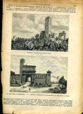1885 Castelli Lombardia 5Incisioni Legnano Baradello Macastorna Angera Vimercate