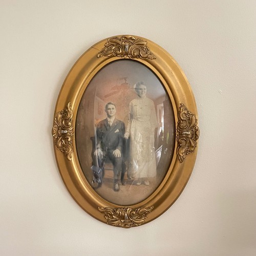 Quadro antico ovale cornice