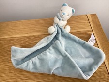 M&Co Orso Blu Bianco Trapuntino Teddy Coccola Blankie Giocattolo Morbido Succhietto Bambino INUTILIZZATO