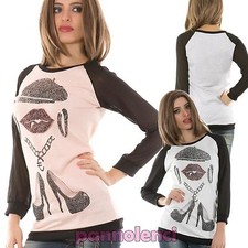 Maglia felpata maniche lunghe