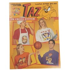 VTG 1995 Leisure Arts Looney Tunes Taz In Cross Stitch Pattern Booklet 2785