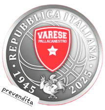 Italia 5 € fs 80°ann. VARESE BASKET  ARGENTO FS 2025 prevendita fuori programma